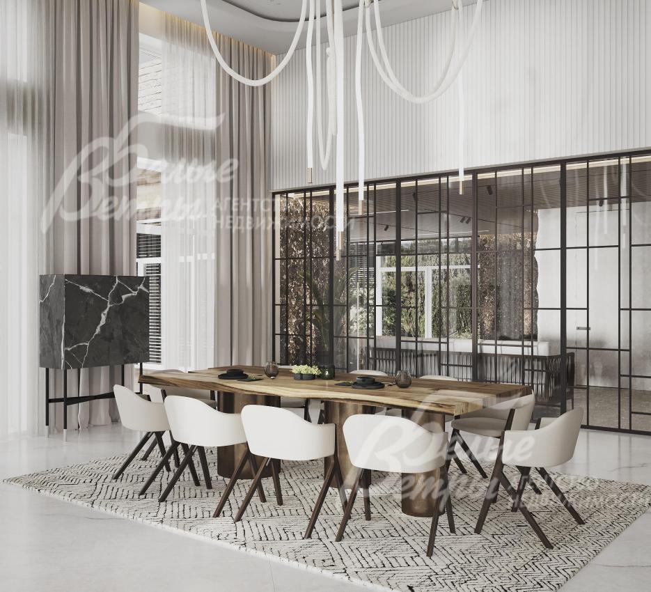 Столовая. Визуализация дизайн проекта отделки.