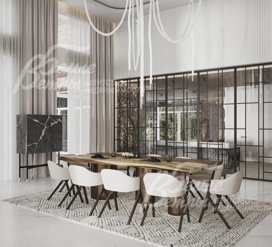 Столовая. Визуализация дизайн проекта отделки.
