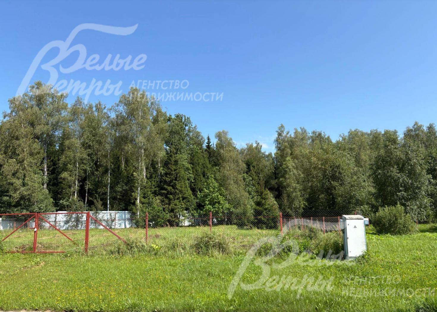 Территория огорожена сеткой рабицей, часть у леса - профнастилом (ограждение коттеджного посёлка)