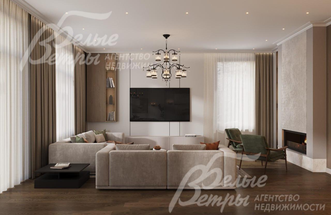 Визуализация интерьера гостиной