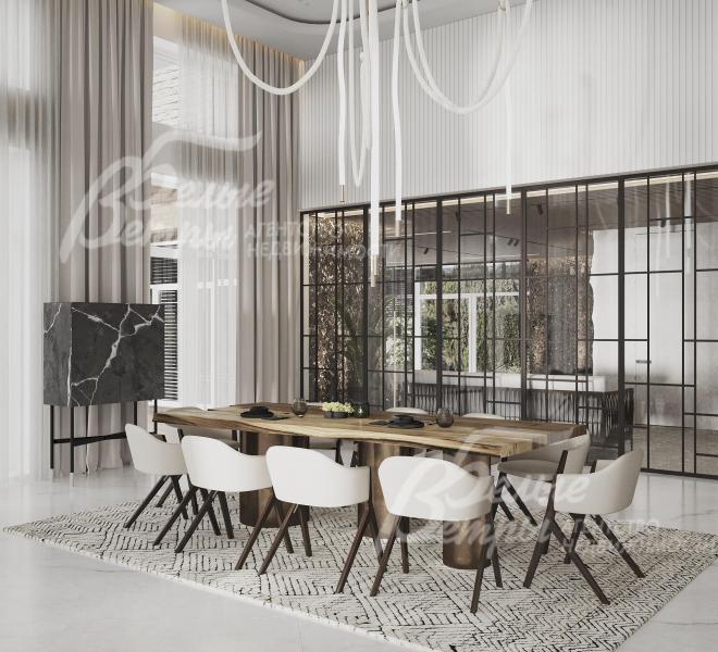 Столовая. Визуализация дизайн проекта отделки.