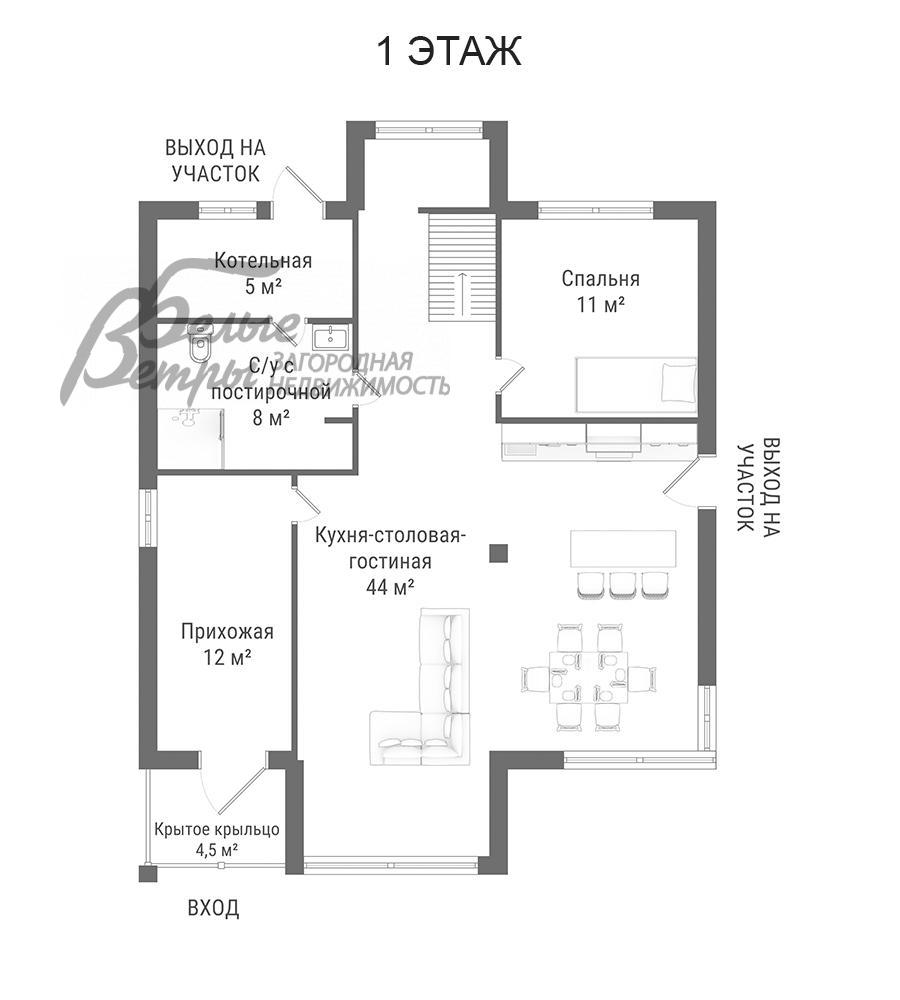 Дом Дубки СНТ Газопровод id 559-204 планировка0