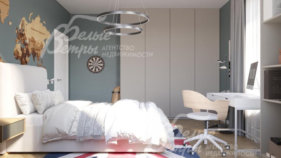 В двух спальня на втором этаже - вместительные платяные шкафы, а также рабочие места