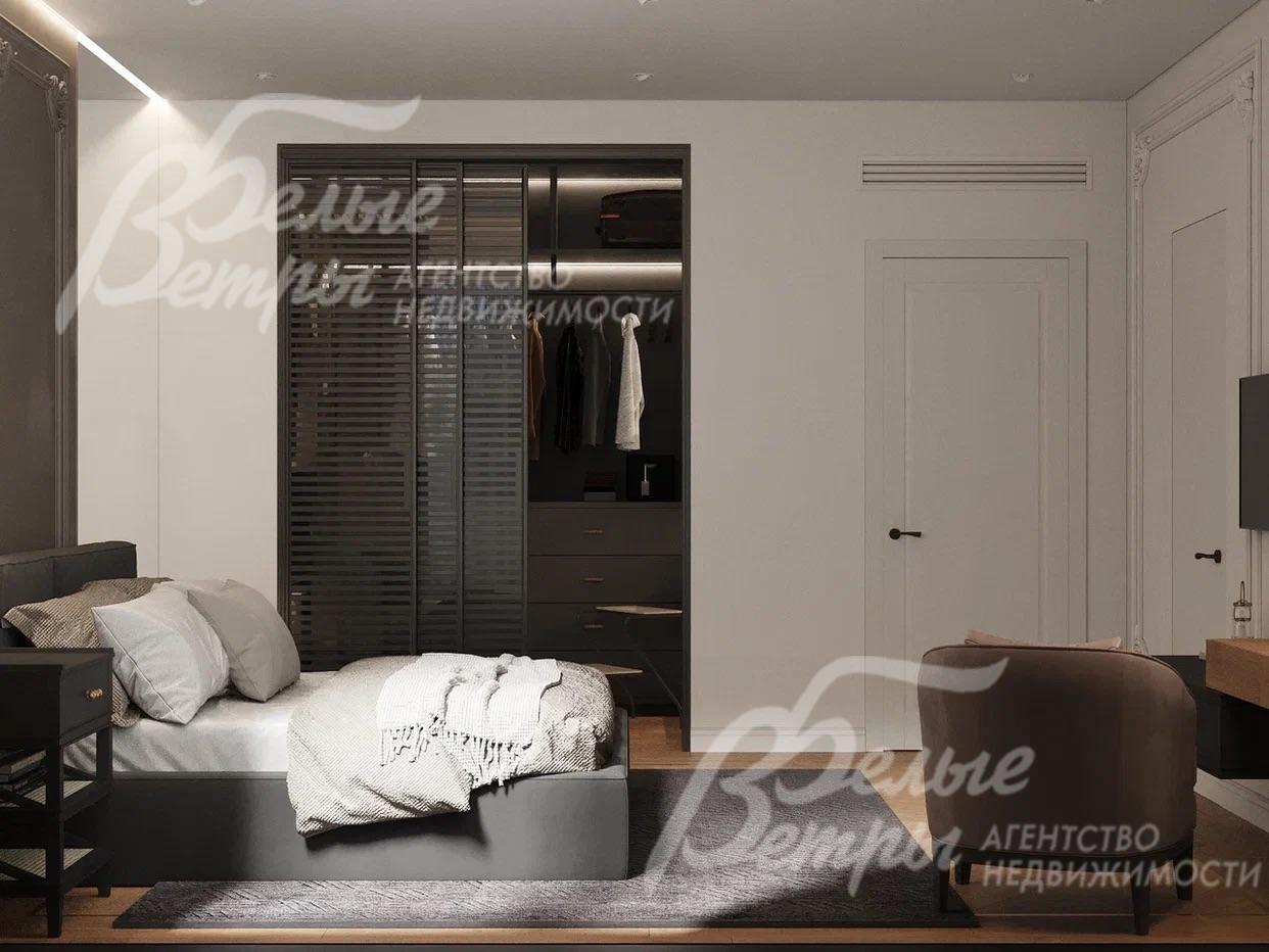 Визуализация. Спальня 16 кв.м с гардеробной 4 кв.м