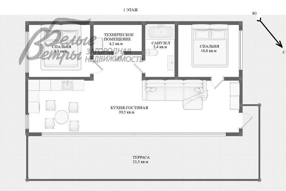 Дом в аренду Кутьино  id 752-001 планировка0