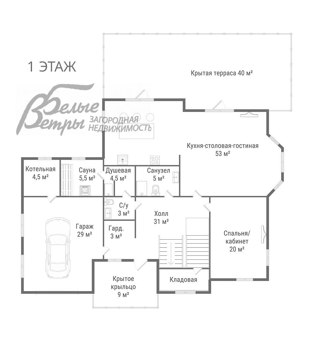 Дом Лесной пейзаж КП  id 567-413 планировка0