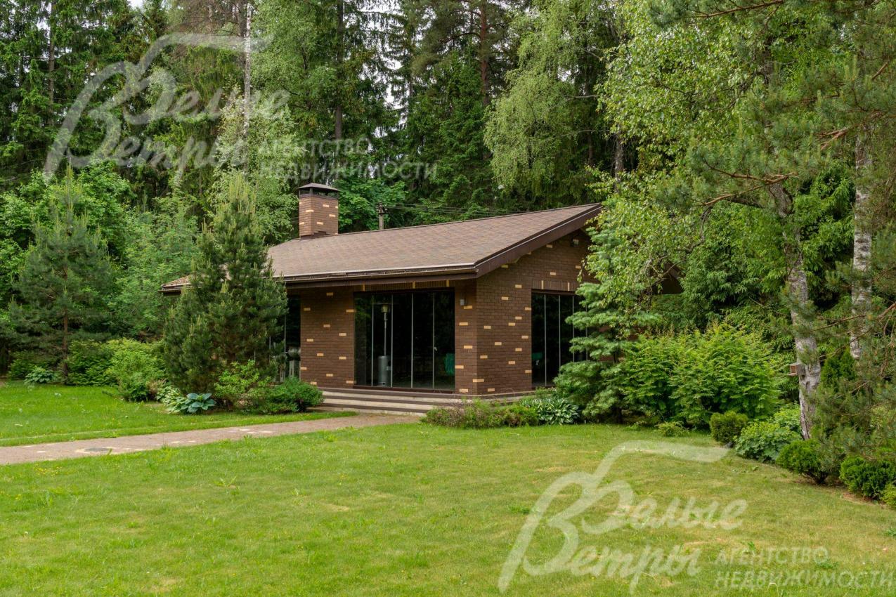 Павильон расположен в уединенном месте в тени лесных деревьев. 