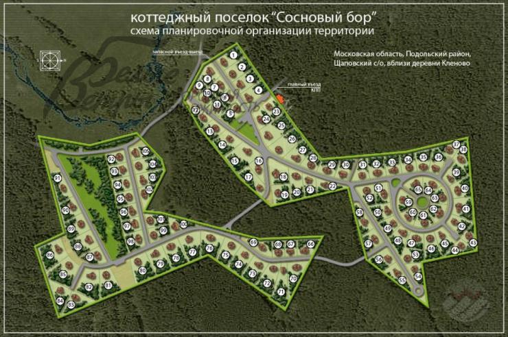 Участок Сосновый бор к/п Кленово id 328-724 планировка0