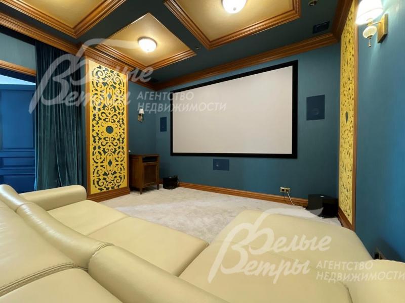 Просторный кинозал с проектором