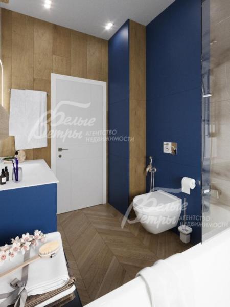 Визуализация. Санузел 5.7 кв.м на втором этаже